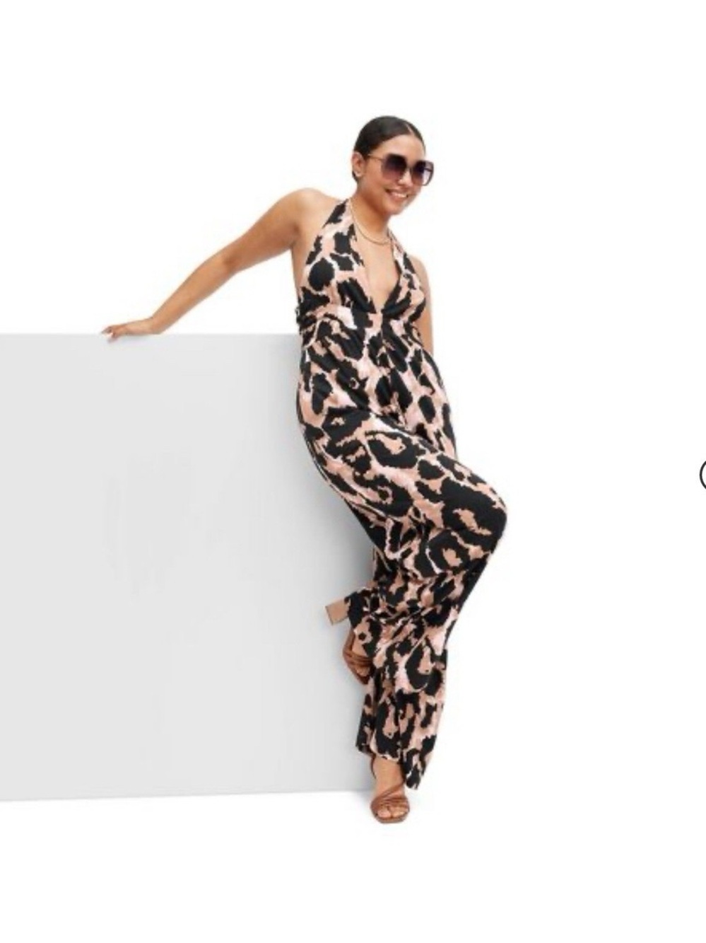 DVF for Target Leopard Jumpsuit in Blush and Black Animal Print